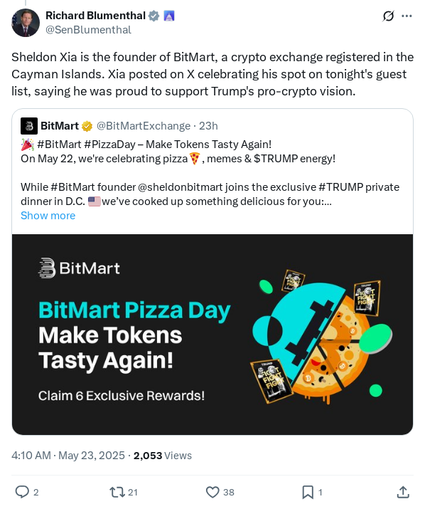 Screenshot of Archived Tweet