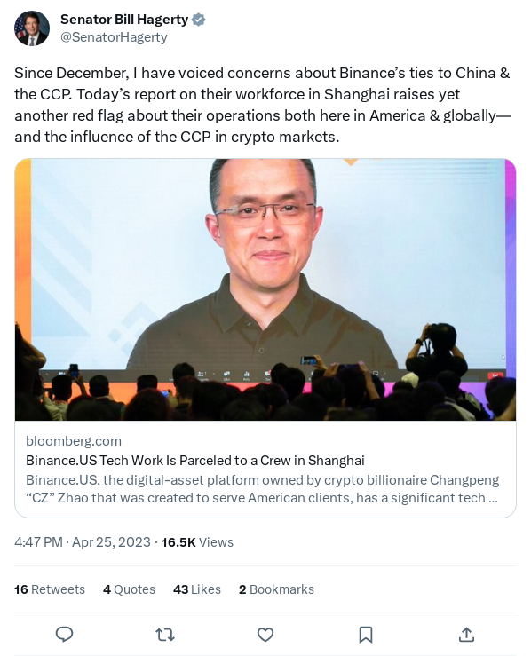 Screenshot of Archived Tweet