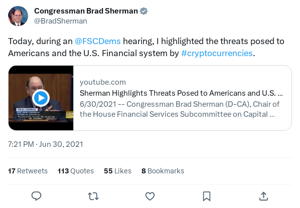 Screenshot of Archived Tweet