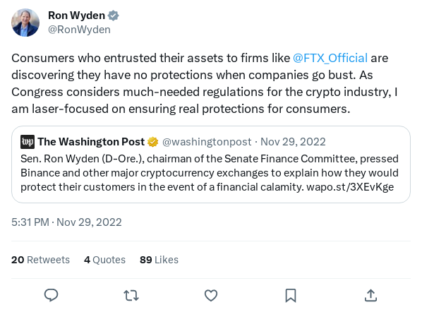 Screenshot of Archived Tweet