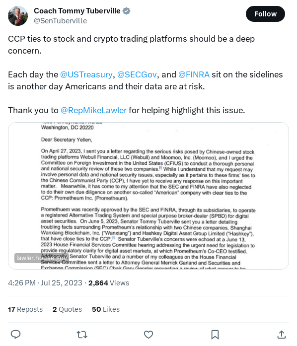 Screenshot of Archived Tweet