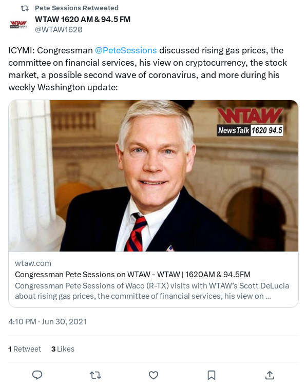 Screenshot of Archived Tweet